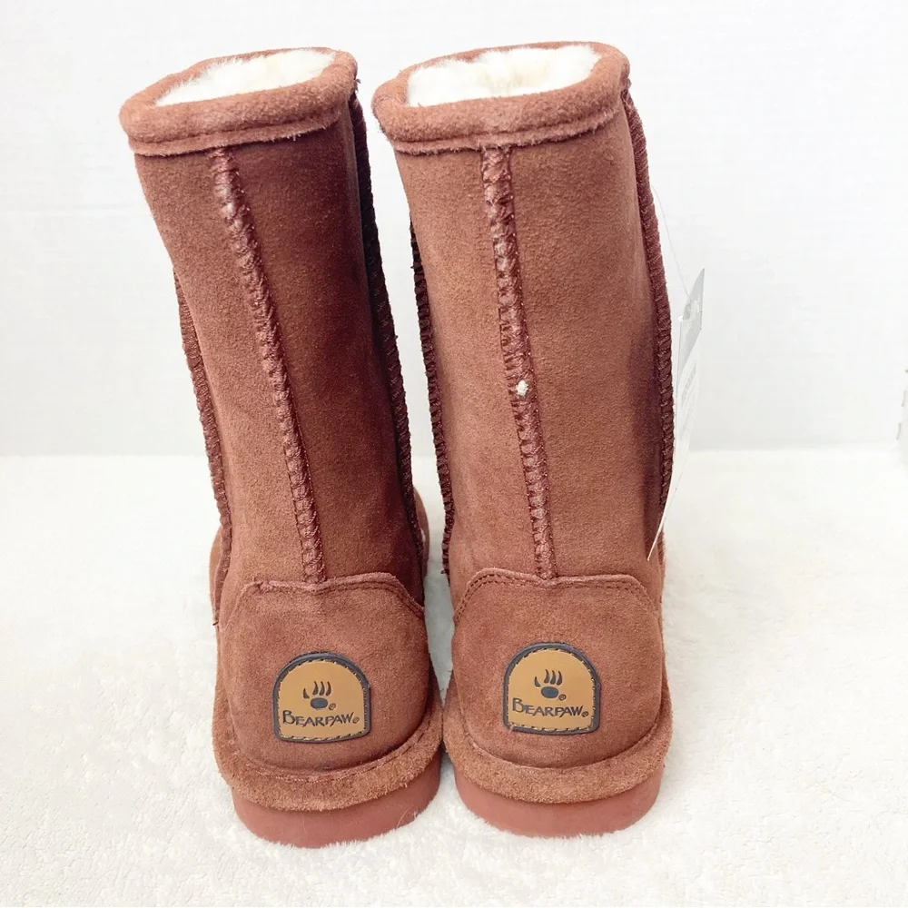 BEARPAW SHERPA LINED SUEDE BOOTS SIZE 6 WOMENS BROWN TALL